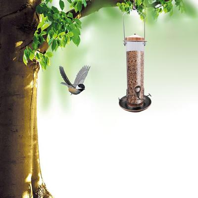 China Custom Wholesale Eco Biodegradable Cheerful Pet Cage Stainless Steel Outdoor Stocked Squirrel Heavy Duty Plastic Metal Hanging Wild Bird Feeder for sale