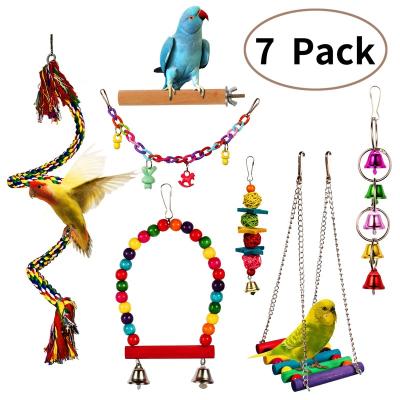 China 2021 Viable Parrot Toy Rope Parrot Toy Pet Bird Training Accessories Bird Toy Factory Direct Sales for sale