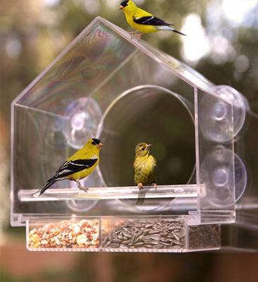 China Customizable ABS Stocked Lower Prices, Non Acrylic Bird Feeders For Exterior Window for sale