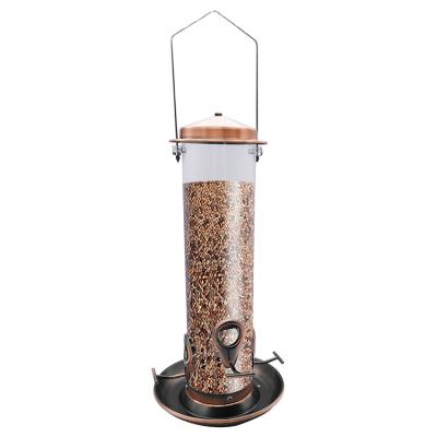 China Hot Sale Outdoor Garden Balcony Metal Material Stocked Hanging Metal Bird Automatic Feeder for sale