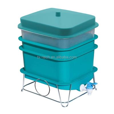 China Garden Composting Professional Continuous Flow Through Home Compost Box Plastic Worm Maker Tray for sale