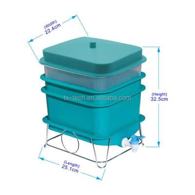 China Garden Composting Wholesale 4-Tray Flowthrough Mounts Worm Farm High Quality Plastic Bin for sale