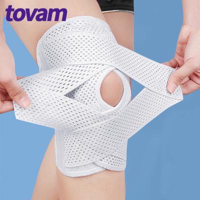 China Tovam Universal Knee Brace With Metal Side Bars Elastic Compression Sleeve For Weightlifting Powerlifting Running SPANDEX NYLON for sale