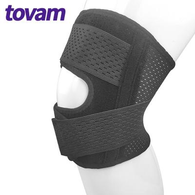 China Tovam Universal Knee Brace With Metal Side Bars Elastic Compression Sleeve For Weightlifting Powerlifting Running SPANDEX NYLON for sale