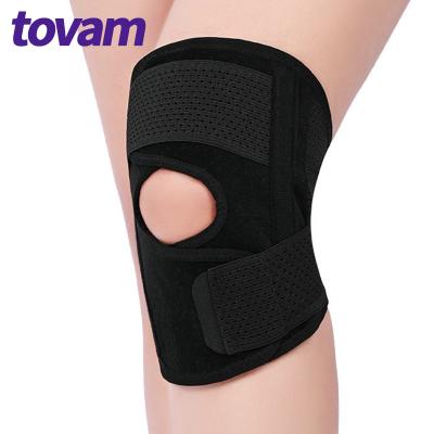 China Tovam Universal Knee Brace With Metal Side Bars Elastic Compression Sleeve For Weightlifting Powerlifting Running SPANDEX NYLON for sale