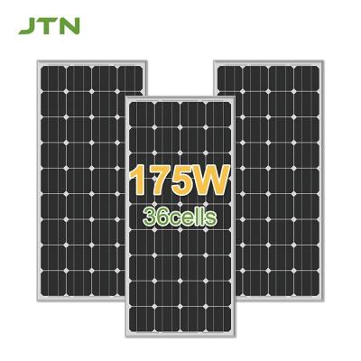 China PET/ETFE/Material de superfície de vidro Painéis solares mono 175W para sistemas de energia solar doméstica à venda