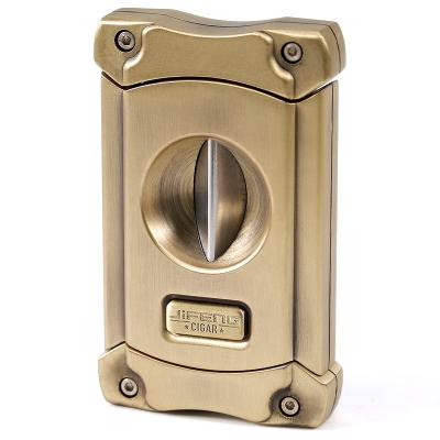 China JV002 JIFENG Cigar Accessories OEM Color and Logo Sharp V Blade Sellable Sharp Cigar Cutter With Cigar Punch for sale