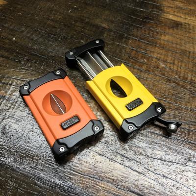 China Vintage JV002 JIFENG Cigar Accessories OEM New Color Sharp V Blade Cigar Cutter With Cigar Punch for sale