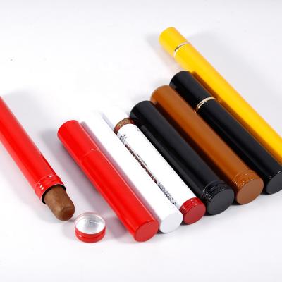 China JIFENG portable D2.5*H14.3cm OEM customized size logo color single layout aluminum cigar tube packaging for sale