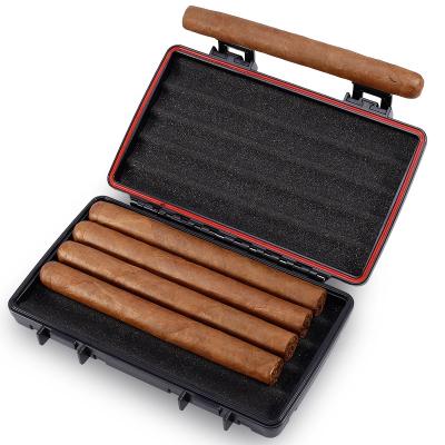 China JF-094 20*14*4cm 380g JIFENG Explosion Proof Explosion Proof Foam Inside Plastic Cigar Case Customized 5 Per Travel Cigars In Stock for sale