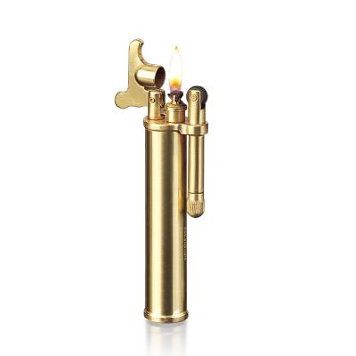 China JF-008 JIFENG D1.2*H7.8cm Small Vintage Brass Round Oil Lighter for sale