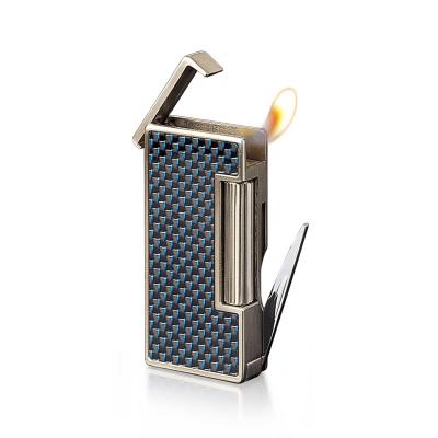 China JF-009 JIFENG Traditional Multifunctional Custom Slanted Flame Gas Refillable Flint Metal Pipe Single Lighter for sale