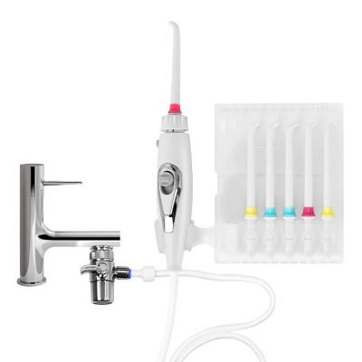 China Non-Electric Portable Dental Water Flosser Water Flosser Water Faucet Water Flosser Pick Teeth Cleaner Wireless Oral Irrigator Faucet Remover for sale