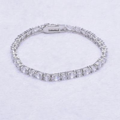 China Brass Round And Oval Shape CZ Tennis Bracelet Bridal Jewelry for sale