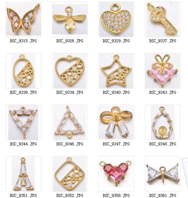 China Popular Colorful Shine Brass Diamon Crystal Charms, For Jewelry Making, Accept Customization for sale