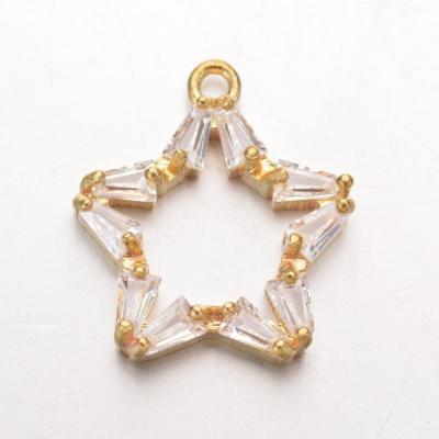 China Popular Colorful Shine Diamond Charms, Brass with Diamond Pendants, for Jewelry Making for sale