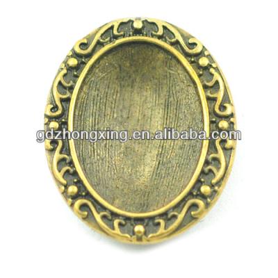 China Cabochon Setting Pendant Tray Trays Zinc Alloy Antique Bronze Bezels For 22*17mm Cabochons Setting Findings Pendant Jewelry for sale