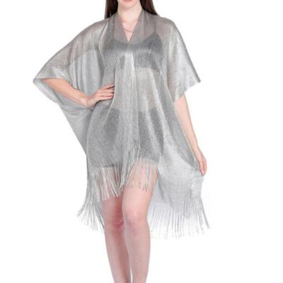 China Tassel Gold Breathable Bikini Cover Up Sexy Beach Dress Tunics For Women Beachwear 2022 Summer See Through Swimsuit for sale