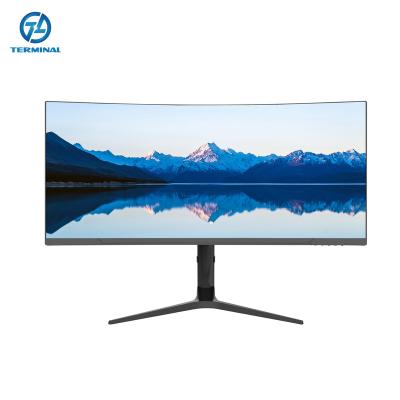 China HDR Terminal  Curved Surface Monitor R1900 34 inch 3440*1440 144Hz Rotary Lifting V-shaped Support LED Screen for Gaming or Business for sale