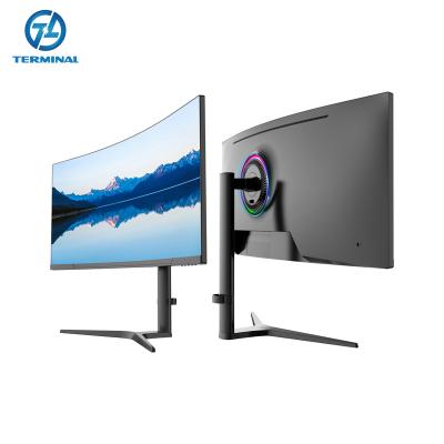 China HDR Terminal  34 inch 3440*1440 60Hz Rotary Lifting V-shaped Support LED Curved Surface Monitor Screen for Gaming or Business for sale