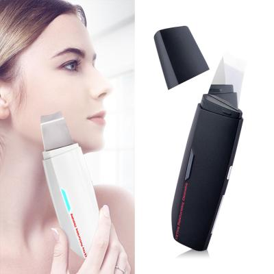 China OEM Portable Rechargeable Mini DEEP CLEANING Ultrasonic Facial Shovel Cleanser Peeling Electric Ultrasonic Spatula Face Skin Scrubber for sale