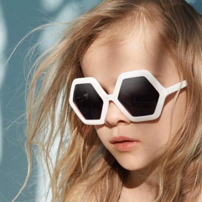 China 2021 Fashion Sun Shades Sunglasses Newest Designer Fashion Luxury Kid Sunglasses Glass Polygon Children's Glasses Custom Made PC for sale