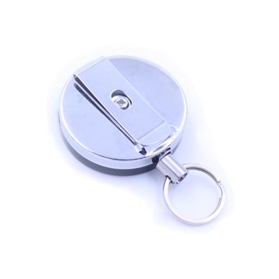 China One Belt Clip On The Back Metal Pull Chain Reel ID Card Badge Holder Retractable Recoil Belt Clip for sale