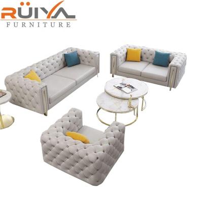 China Modern Home Furniture Luxury Design Chesterfield Velvet Sofa Sets 321 (Size) Adjustable for sale