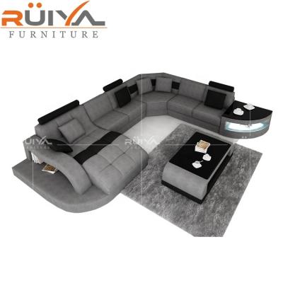 China Germany Furniture (Height)Adjustable Design Luxury Best Selling Modern U Shaped Fabric Sofa Set With LED Light for sale