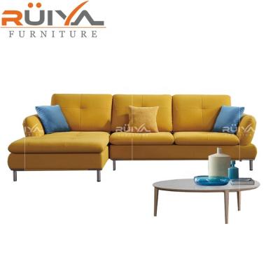 China (Other) Adjustable Home Furniture Yellow Fabric Sofa For Small Living Room for sale