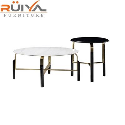 China Hot Selling (Height) Nordic Style Adjustable In Europe Modern Luxury Round MDF Coffee Table Marble Top East for sale