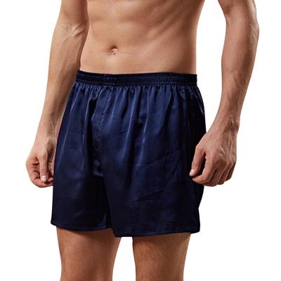 China Men's Breathable Satin Boxers Underwear Shorts Loungewear Luxury Silk Pajamas Short Pants for sale