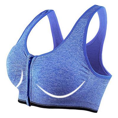 China Front Zipper Bra Fitness Sports Women's Sexy Underwear QUICK DRY Without Steel Ring Running for sale