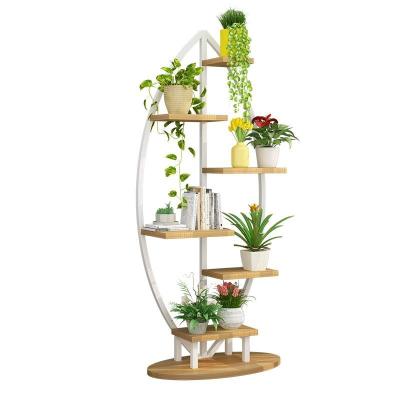 China Modern Creative Multilayer Indoor Wrought Iron Flower Rack Floor Plant Rack for sale