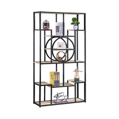 China Modern Nordic iron shelf household living room storage shelf study shelf multi-layer office floor display rack for sale