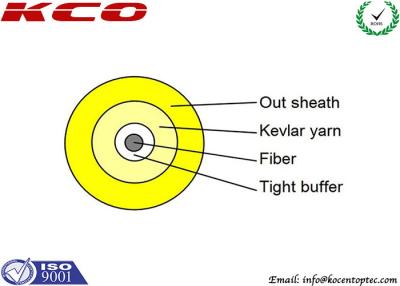Cina copertura di PVC semplice all'aperto dell'interno di singolo modo del cavo a fibre ottiche di 3.0mm in vendita