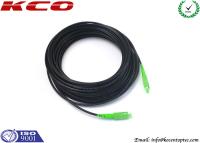 China Cordón de remiendo del exterior de la fibra óptica al aire libre del SC/de APC con el cable de la envoltura del diámetro PE del negro 3.5m m en venta