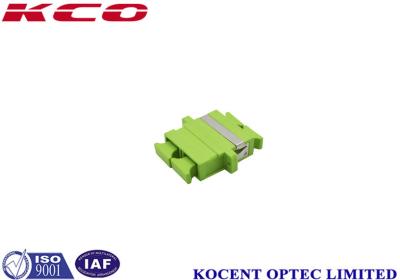 China Green Fiber Optical Adapter SC/APC mit Flansche, mit Staubkappe, Duplex zu verkaufen