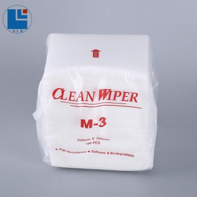 China 100% Polyester Stocked 35gsm Dust Proof 25cm x 25cm Bemcot M-3 Cleanroom Wiper Paper Clean Cloths for sale