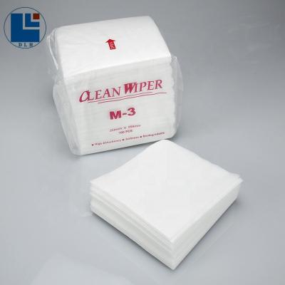 China 250mmX250mm Stocked 100% Polyester Cleanroom M3 Lint Free Wiper for sale