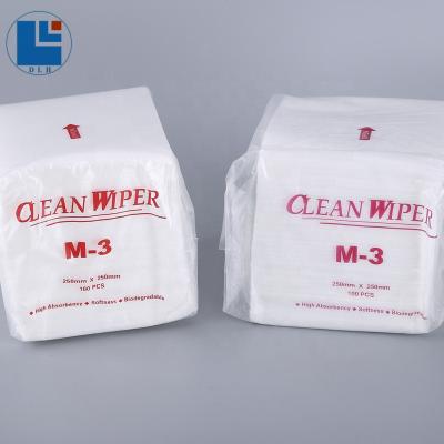 China Stocked Bemcot M-3 80% Polyester 20% Cleanroom Viscous Wipes For Industrial Cleaning 25*25Cm for sale