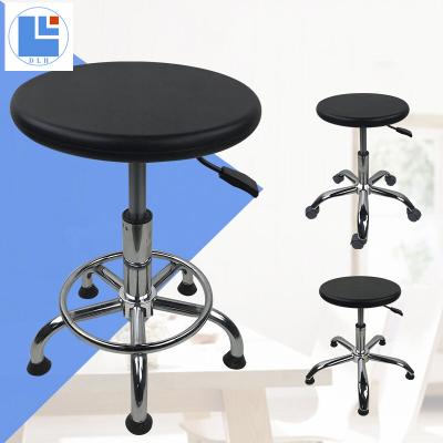 China Contemporary Lab Use PU ESD Lab Chair Black Stainless Steel Chair for sale