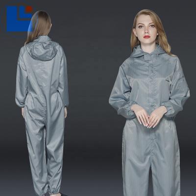 China Antistatic Antistatic Breathable Coverall With Hood For ESD Dust Free Workshop Clothes Reusable Unisex Working Uniform for sale