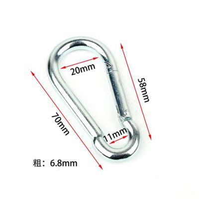 China Wholesale Outdoor Sports Swivel Clip Carabiner Safe Hook 70*20*6.8mm Regular Silver for sale