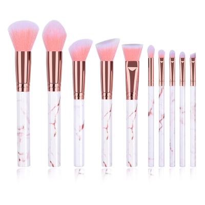 China cruelty free synthetic hair factory price private label packaging bag 10pcs customized logo makeup set brushes for sale