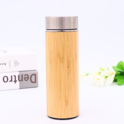 China New 450ml Creative Gifts Eco-Friendly Sustainable Customized Raw Vibraphone Natural Bamboo Coffee Mug With Tea Infuser for sale