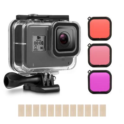 China Waterproof In Water Professional Other Camera Accessories Go Pro Waterproof H8 Case Diving Housing Kit With Filter for sale