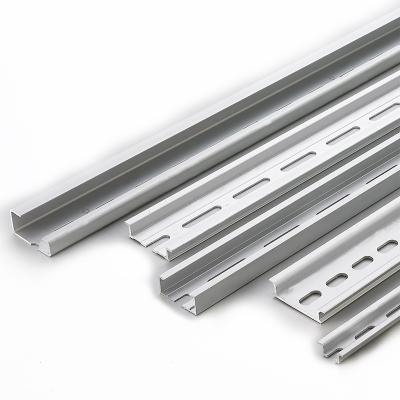 China Guide Rail 35mm Width X 7.5mm Height Standard Size Thickness 1.3mm Aluminum Material Stainless Steel Din Mountable Rail for sale