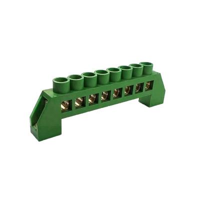 China Brass Wholesale Electronic Standard Connectors Green Earth Neutral Insulated Terminal Block For Wire Connection for sale