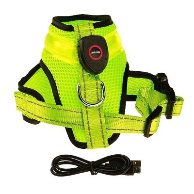 China DETACHED Stylish Glowing Rechargeable Adjustable Dog Seat Belt LED Light Pet Carrier for sale